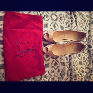 C. Louboutin nude lady peep 38(7.5) authentic